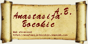 Anastasija Bocokić vizit kartica